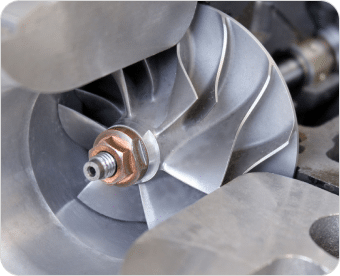 An image of a turbocharger spare part by Majestic Engineering.