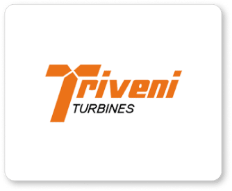 A logo for Triveni Turbines